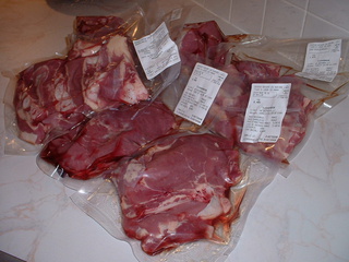 Les lots de viande emballés sous vide